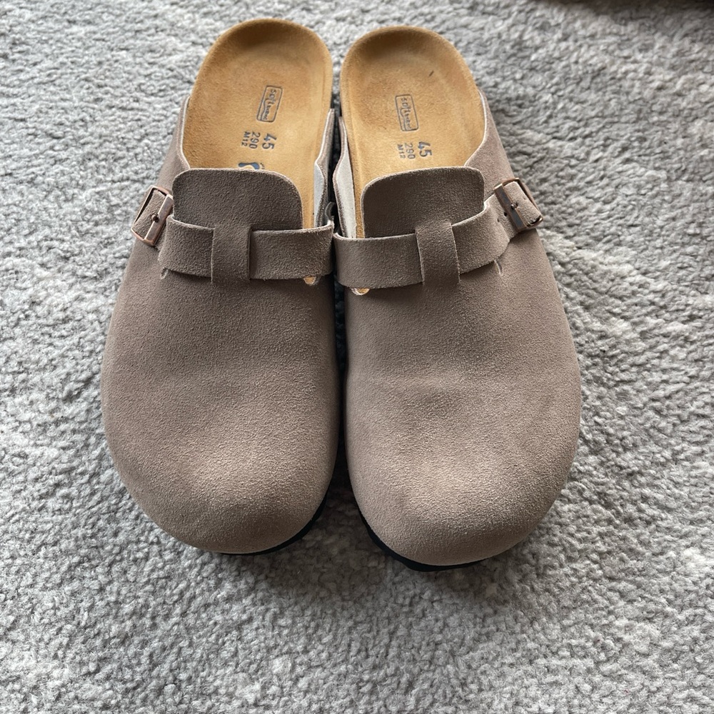 Birkenstock Boston Soft Footbed Suede Leather Taupe Size 45 Men’s 12